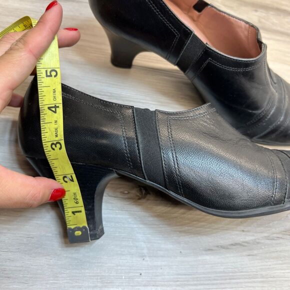 Beautifeel Shoes Womens 41 Lexie Pump Slip On Loafers Block Heels Black Leather - Picture 10 of 11